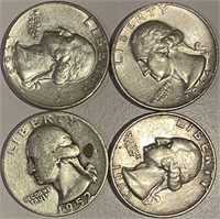 US (4) 90% Silver Quarters
