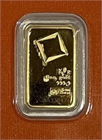 2.5 gr. Pure GOLD Bar Serial #AA336474
