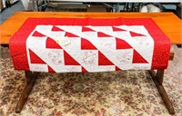 Modern Printed Red Work Machine Quilted Quilt
