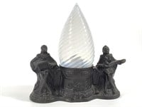 Cast Metal Deco Lamp Harlequins, Conic Glass Shade
