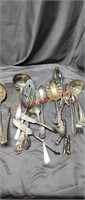 Old silverware  plated  unusual butter knives