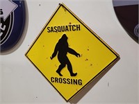 Sasquatch Crossing Metal Sign