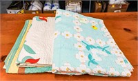 (3) Quilts; Appliqued Sunflower Hand Quilted Quilt