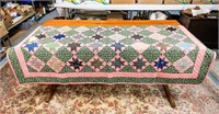 Saw Tooth Stars Hand Quilted Quilt