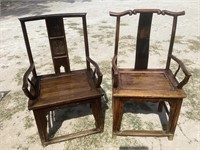 2- ANTIQUE CHINESE HIBACK CHAIRS