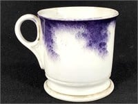 Early Shaving Mug w Sponged Purple, Gold Rim