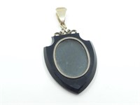 VICTORIAN SHIELD MOURNING PENDANT