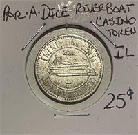25c Gaming Token Par-A-Dice Riverboat Casino IL