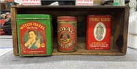 Vintage crate, with vintage product cans