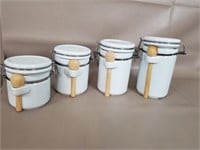 Set of White Ceramic Canisters