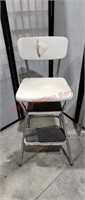 Vintage Cosco Flip Top Step Stool Chair in Chrome