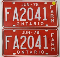 1978 Red Ontario License Plates