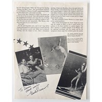 Esther Williams signed magazine page