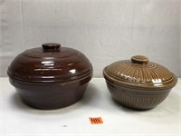 Vintage Stoneware Bowls with Lids