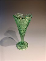 emerald green pattern (75) 6" vase - greentown
