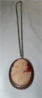 Carved Shell Cameo Necklace