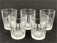 5 Coin Glass Tumblers w 1892 Dollar Pressed Bottom