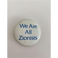 We are all Zionists vintage pin