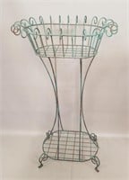 Wrough Iron Tall Plant Stand 21x15x40in