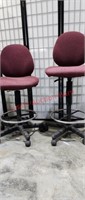 2 adjustable  rolling task chairs