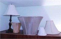 Metal table lamp w/ fabric shade, 23" tall - 4