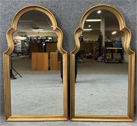 2 Mid Century Keyhole Arched Wall Mirrors