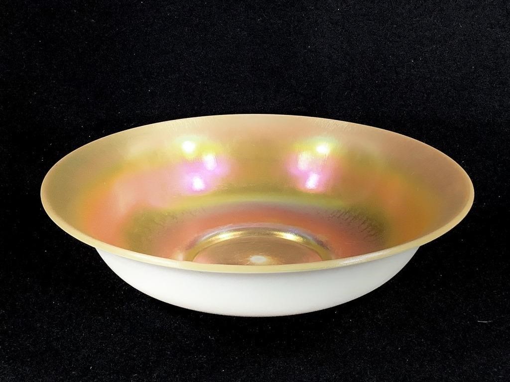Steuben Gold Aurene Blown Glass Bowl