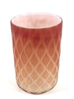 Peach Blow Diamond Quilted Satin Glass Tumbler