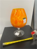 Italian art orange and yellow vase