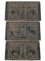3 Assyrian Motif Decorative Iron Panels