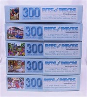 Five 300 piece jigsaw puzzles