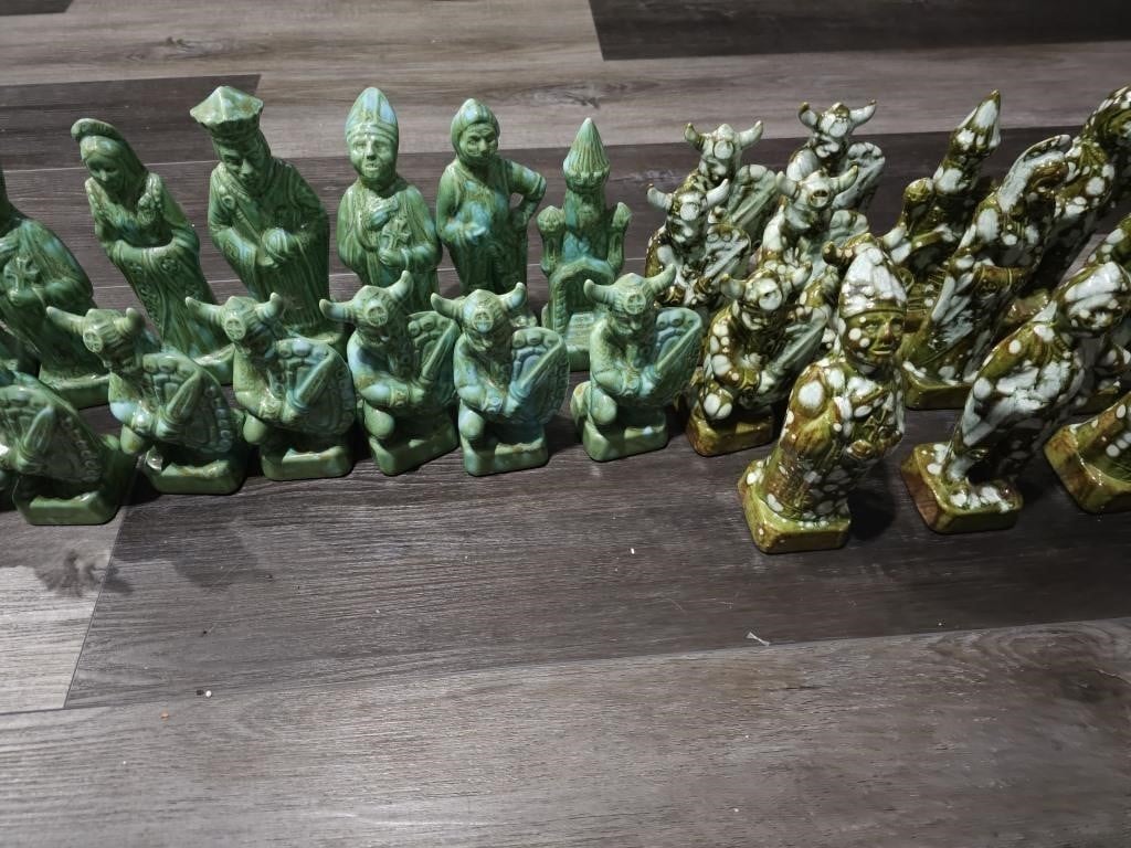 Vintage chess pieces two different colors