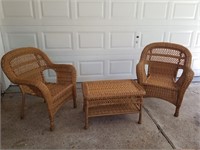 3pc Rattan/Wicker Outdoor Patio Set