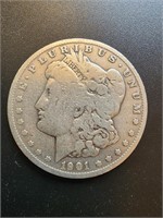 1901-O Morgan Silver Dollar Coin.