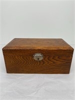 Antique Lined TIn “CIGARS” Oak Box