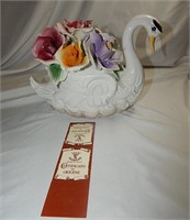 Capodimonte Floral Swan Italy