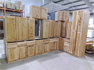42" Hickory Shaker Kitchen Cabinet Set