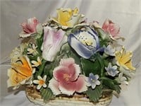 Large Capodimonte Floral Basket