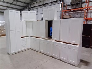 42" White Shaker Kitchen Cabinet Set