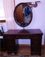 Mahogany 7 drawer vanity w/ mirror, 46" x 19" x