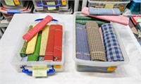 2 Containers of Misc. Fabric, Various Colors