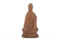 A JAPANESE WOOD CARVED BUDDHA