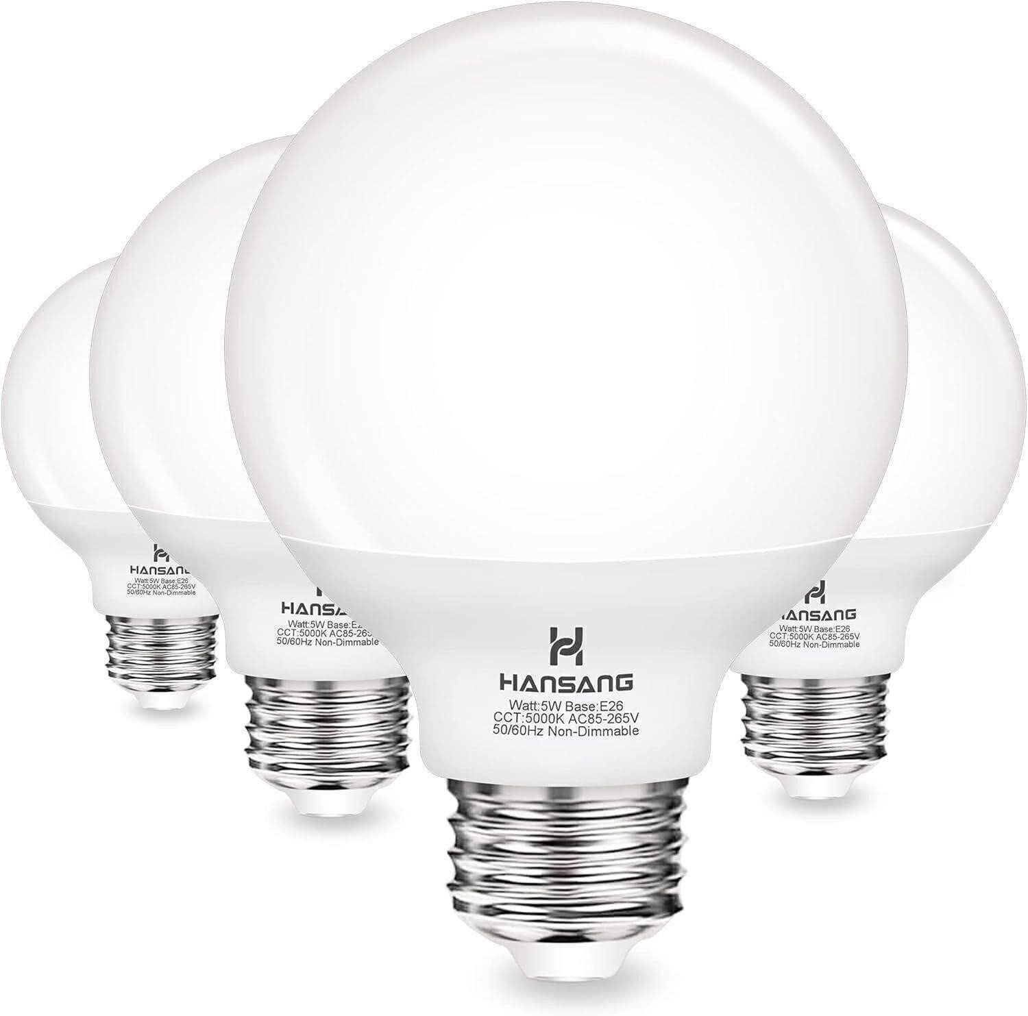 Hansang G25 LED Globe Light Bulbs - 60W - 2 Boxes