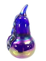 1999 St. Clair Iridescent Glass Pear Paperweight