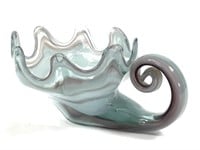60s-70s Arklahoma Swirled Cornucopia Glass Bowl