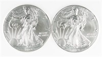 (2) x US ONE OUNCE SILVER EAGLE SILVER $1 DOLLARS