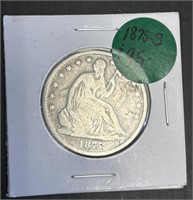 1875-S Seated Liberty Silver Half Dollar