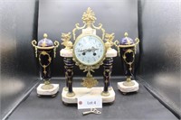 Leroy Paris Mantel Clock With(2) Urns