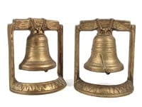 Liberty Bell Brass-Toned Cast Metal Bookends