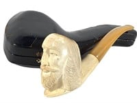 Meerschaum Hand Carved Pipe w/ Fitted Case
